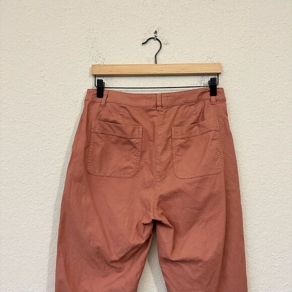 EILEEN FISHER Cotton Hemp Stretch Straight Pants Chino Washed Red - Picture 6 of 12